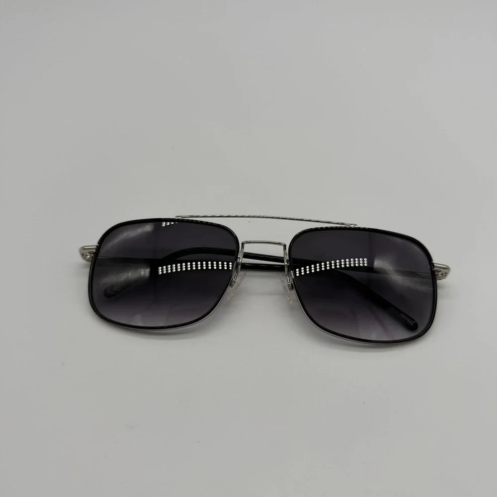 Andy Wolf AMON H. col.a 57/20 Silver Black Square‎ Aviator Sunglasses New